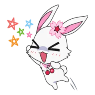🙃 Hase, süß, Tier, Cartoon, kawaii, Sterne whatsapp sticker