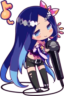 🎤 Chibi, Anime, Penyanyi, Idol, Mikrofon, Musik, Lucu, Kartun, Penampilan telegram sticker