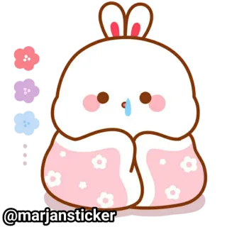 ❤️ @marjansticker зайчик, милый, каваий, наклейка, животное, мультфильм telegram sticker