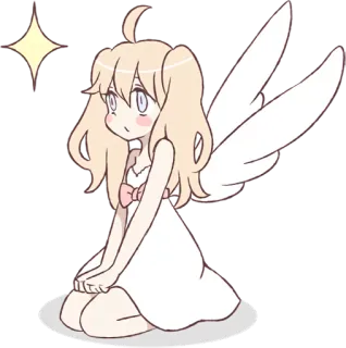 😳 malaikat, peri, anime, kartun, imut, berkilau, kawaii telegram sticker