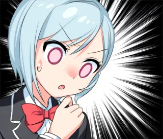 😳 Anime, Manga, Schoolmeisje, Expressie, Schok, Verrassing, Cartoon, Personage telegram sticker
