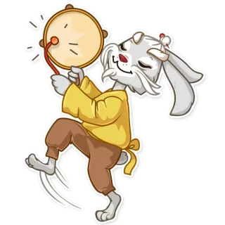 🎶 coelho, desenho animado, animal, tambor, fofo, peludo telegram sticker