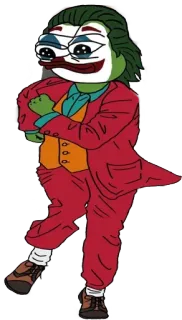 🤡 Pepe the Frog Joker Pepe, Frog, Joker, Meme, Internet Culture, Humor, Crossover, Fan Art telegram sticker