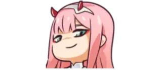 😏 Zero Two Darling in the Franxx Anime, Mädchen, Süß, Überheblich telegram sticker