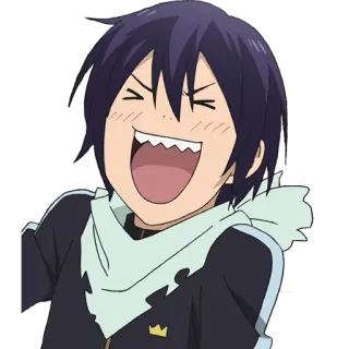 😆 Yato Noragami anime, noragami, yato, happy, laughing telegram sticker