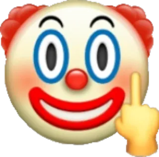 🖕 Payaso, Emoji, Dedo corazón, Ofensivo, Insulto, Grosero, Gesto whatsapp sticker