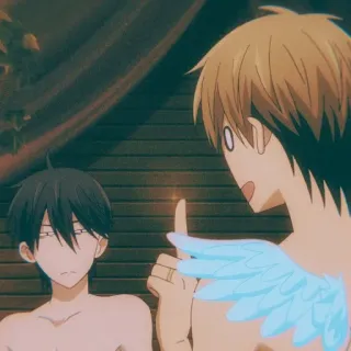 ☝ Anime, Love Stage, BL, Ailes, Ange, Shonen Ai, Yaoi whatsapp sticker
