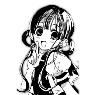 😀 Anime, Mangá, Garota, Fofa, Personagem, Preto e branco telegram sticker