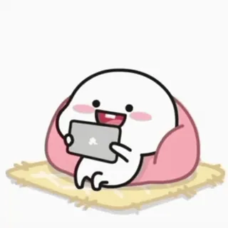 😂 fofo, desenho animado, personagem, jogando, jogo, tablet whatsapp sticker