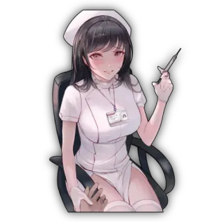🔥 verpleegkundige, anime, spuit, vrouw, medisch, gezondheidszorg telegram sticker