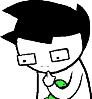 💭 Cartoon, Stinkefinger, Geste, Beleidigend, Strichmännchen whatsapp sticker