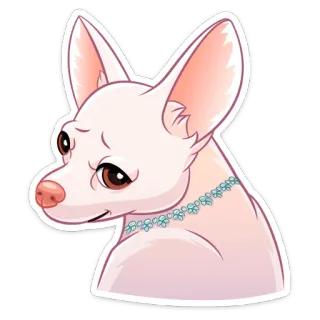 ☹️ cachorro, chihuahua, animal de estimação, animal, desenho animado, adesivo, colar whatsapp sticker