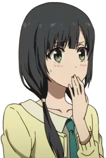 😥 animé, fille, dessin animé, inquiet, mignon, surpris telegram sticker