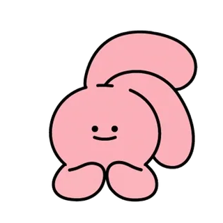 😍 Kartun, Merah muda, Lucu, Karakter, Gumpalan telegram sticker