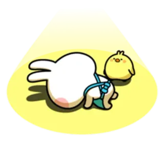💤 conejo, pollito, lindo, dibujos animados, animal telegram sticker