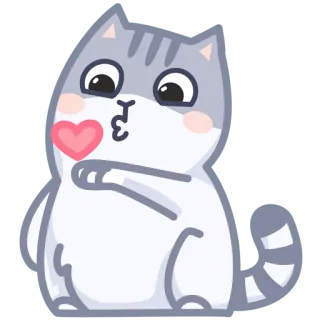 😘 gato, coração, fofo, amor, animal telegram sticker