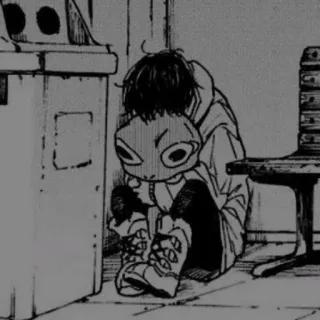 😔 anime, sad, cartoon, character, manga telegram sticker