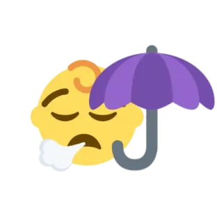 ☂ Emoji, Triste, Paraguas, Tiempo, Lluvia telegram sticker