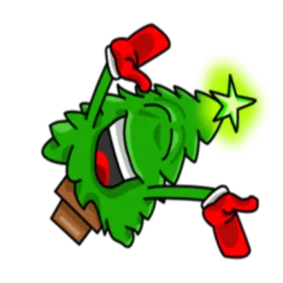 😃 dibujo animado, árbol de Navidad, estrella, fiesta, Navidad, celebración, divertido, festivo telegram sticker