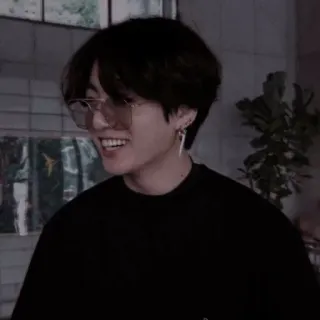 🙂 Jungkook K-pop, idol, male, singer, person, celebrity, glasses telegram sticker