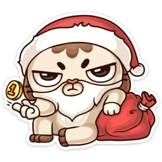 😼 weihnachten, weihnachtsmann, katze, lustig, süß, feier, winter, urlaub telegram sticker
