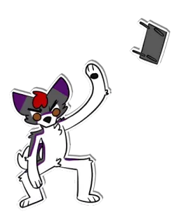 💺 Dibujo animado, Animal, Mueble, Ira, Lanzando telegram sticker