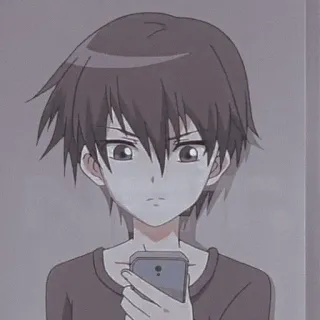 🐾 Anime, Chico, Personaje, Teléfono, Animación telegram sticker