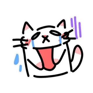 😪 gatto, piangere, emoji, cartone, sticker, emoticon, triste, lacrime telegram sticker