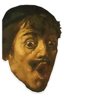 😲 face, painting, expression, shocked, surprised, art, portrait telegram sticker