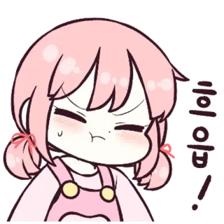 🗯 띠이잉! imut, anime, gadis, merah muda, kartun telegram sticker