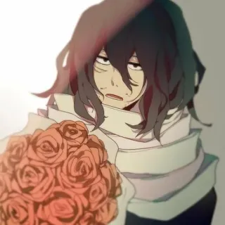 💐 Shota Aizawa My Hero Academia anime, Shota Aizawa, My Hero Academia, flowers, character, fanart telegram sticker