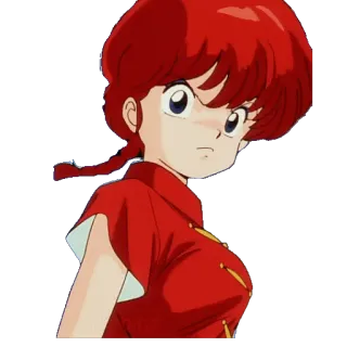 😼 Ranma Saotome Ranma ½ Anime, Artes marciales, Luchador/a, Pelo rojo, Manga, Mujer, Personaje whatsapp sticker