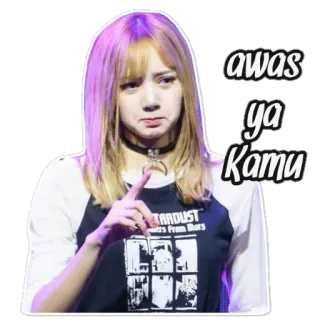 😟 awas ya Kamu vrouw, uitdrukking, waarschuwing, meisje, portret telegram sticker