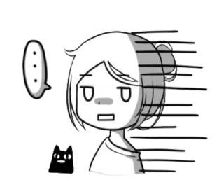 😶 cartone animato, donna, scioccata, gatto, anime whatsapp sticker