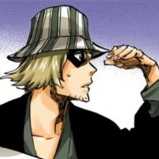 ⚔ Kisuke Urahara Bleach Anime, Postać, Kapelusz, Manga telegram sticker