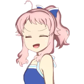 😅 Anime, Mädchen, Süß, Pinke Haare telegram sticker