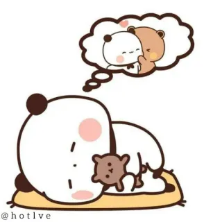😴 @hotlve panda, cute, bear, dream, sleeping, cartoon telegram sticker