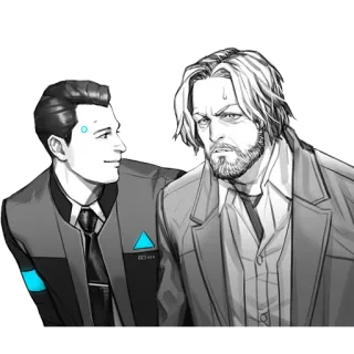 😄 Connor Detroit: Become Human android, detective, partner, game, science fiction telegram sticker