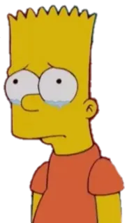 😢 Bart Simpson The Simpsons bart simpson, the simpsons, sad, crying, cartoon, animated telegram sticker