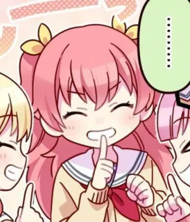 🤫 ……… Garota anime, Fofo, Desenho animado, Feliz whatsapp sticker