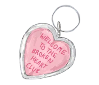 ❤️ WELCOME TO THE BROKEN HEART CLUB сердце, разбитое сердце, клуб, брелок, добро пожаловать telegram sticker