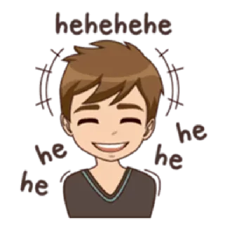 😆 hehehehehe ridere, cartone animato, sorridente, felice telegram sticker