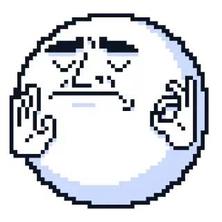 😌 meme, satisfaction, approval, calm, white, circle telegram sticker