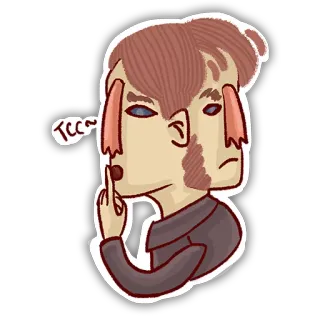 🤐 Tcc~ sticker, persoon, beledigend gebaar, cartoon telegram sticker