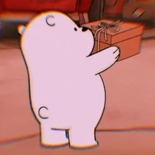 ❄️ Ice Bear We Bare Bears kartun, beruang, beruang kutub, hadiah, natal, hadiah whatsapp sticker