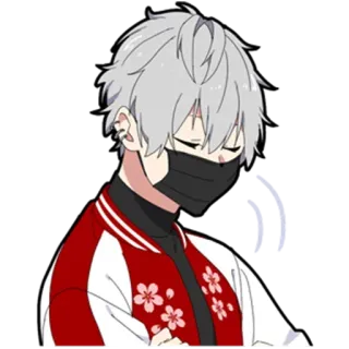 🎩 anime, character, mask, jacket, avatar telegram sticker
