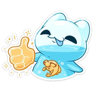 👍 น่ารัก, การ์ตูน, ยกนิ้วโป้ง, คิดบวก, ตลก, คาวาอิ telegram sticker
