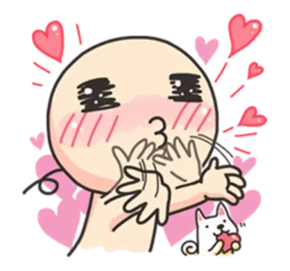 😍 การ์ตูน, ความรัก, หัวใจ, จูบ, น่ารัก, หมา, คาวาอิ telegram sticker