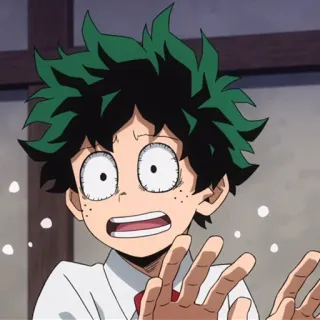 🥦 Izuku Midoriya My Hero Academia anime, character, shocked, scared, My Hero Academia, Izuku Midoriya telegram sticker