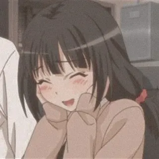 😳 anime, girl, cute, happy, smiling telegram sticker